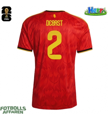 Belgien Zeno Debast #2 Hemmatröja VM 2026 Kortärmad